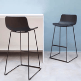 Elin 極簡風金屬高腳塑膠吧檯椅